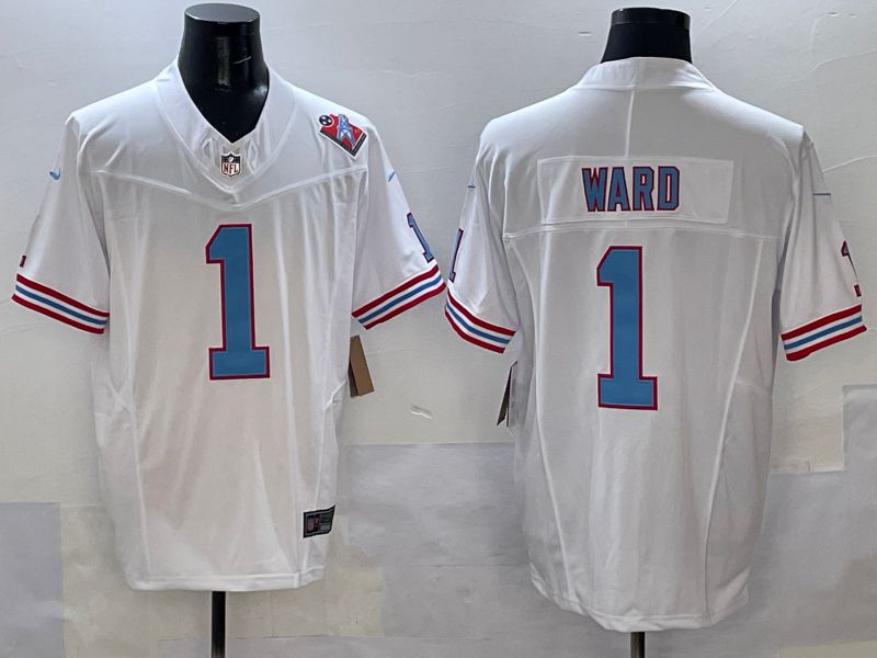 Men Tennessee Titans #1 Ward White Three generations 2025 Nike Limited NFL Jersey style 4